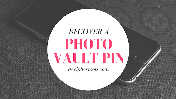 Tutorial for how to recover a forgotten Photo Vault PIN passcode.