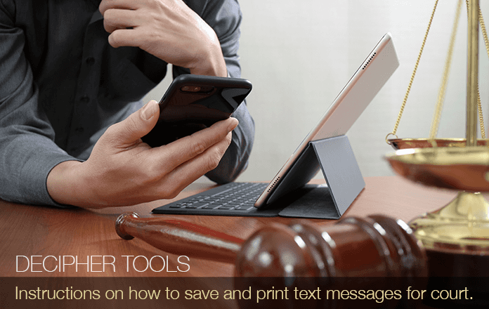 How to print text messages for court or trial on iPhone or Android.