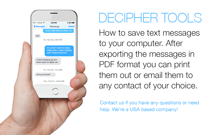 How to save and export text messages in PDF format you can print them out or email them to any contact of your choice.